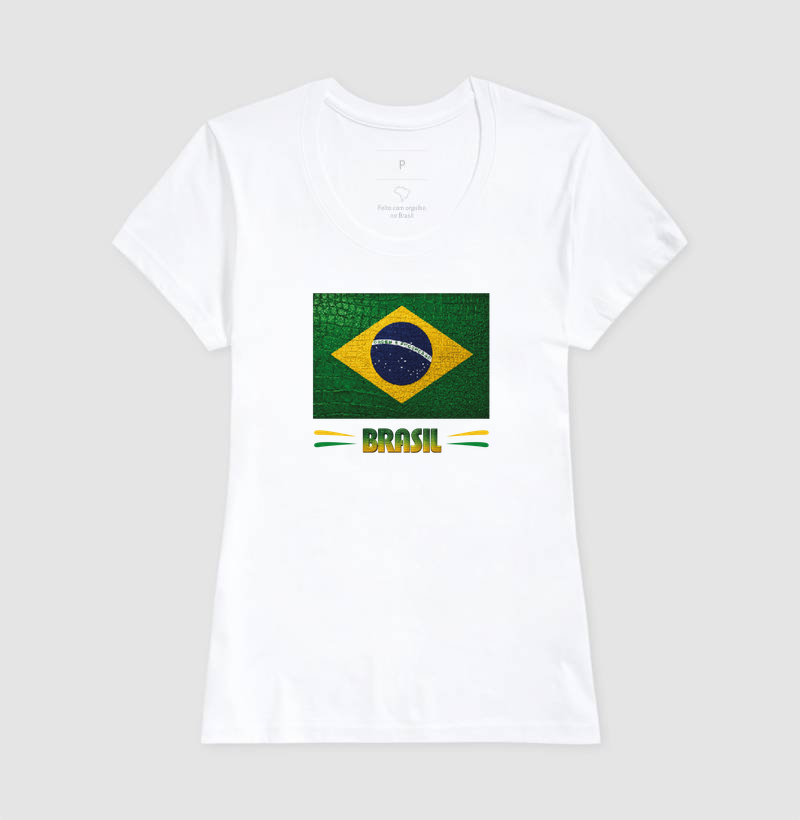 Camiseta Bandeira do BR estilizada (Feminina) - Imagem 6