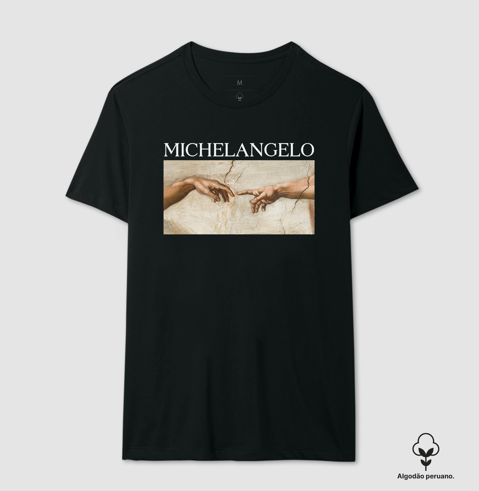 Camiseta Michelangelo – A Criação de Adão | Capela Sistina | 100% Algodão Premium - Imagem 4