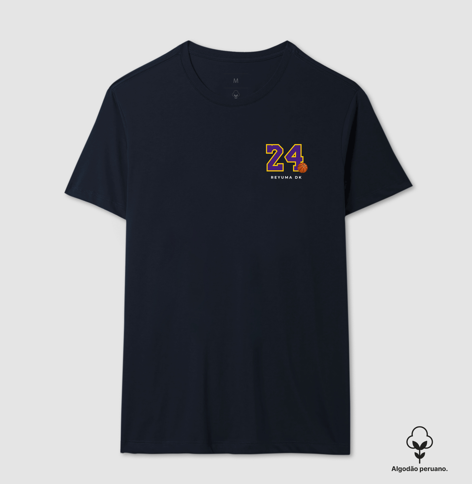 Camiseta Masculina de Algodão Peruano Basquete "24 Mamba" - Imagem 2