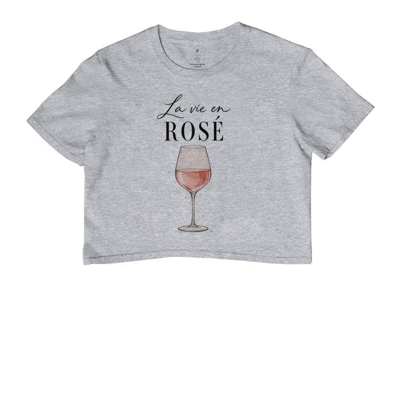 Camiseta Cropped La Vie en Rosé – Taça de Vinho Rosé - Imagem 6