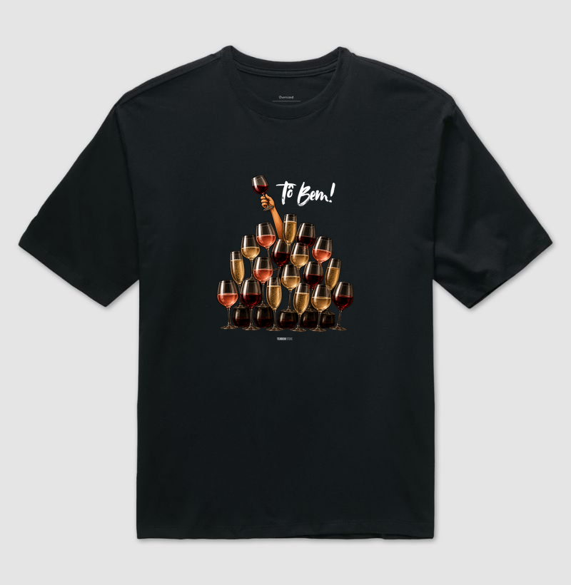 Camiseta Oversized Vinho - Tô Bem! - Taças - Imagem 2