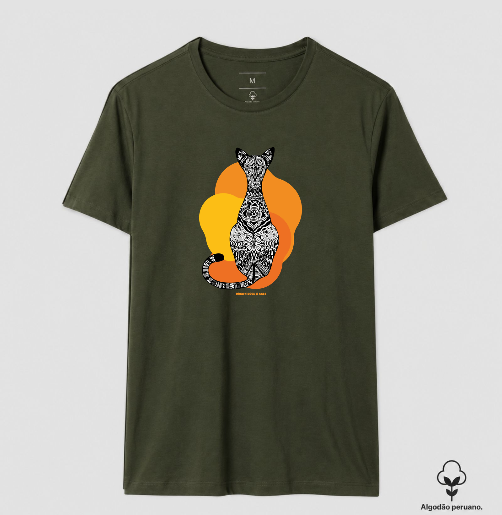 Gata de costas e fundo laranja e amarelo - Imagem 6