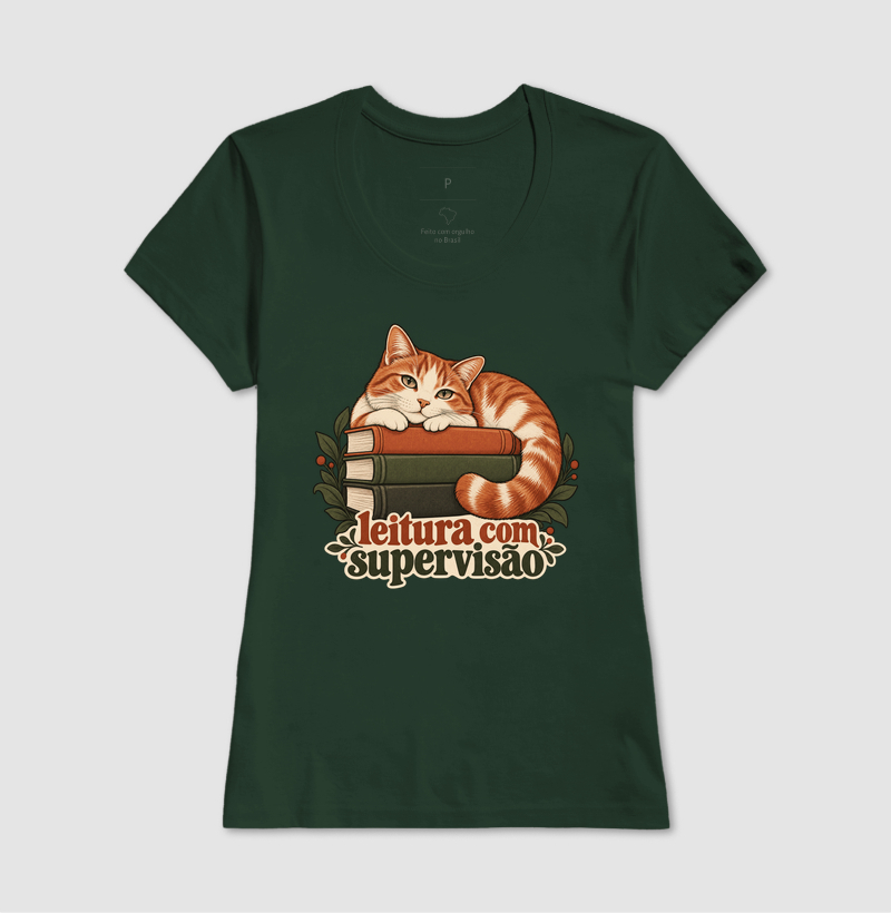 Camiseta Gato Leitura "leitura com supervisão" | Pelo & Pano - Imagem 14