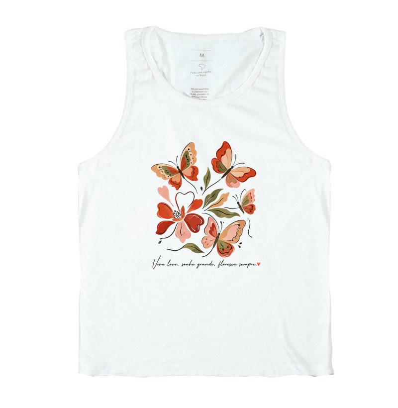 Camiseta Viva leve, Sonhe grande, Floresça sempre. - Imagem 2