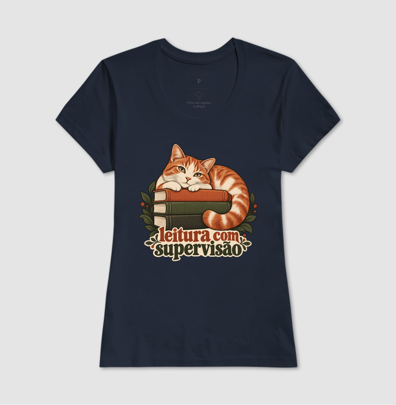 Camiseta Gato Leitura "leitura com supervisão" | Pelo & Pano - Imagem 8