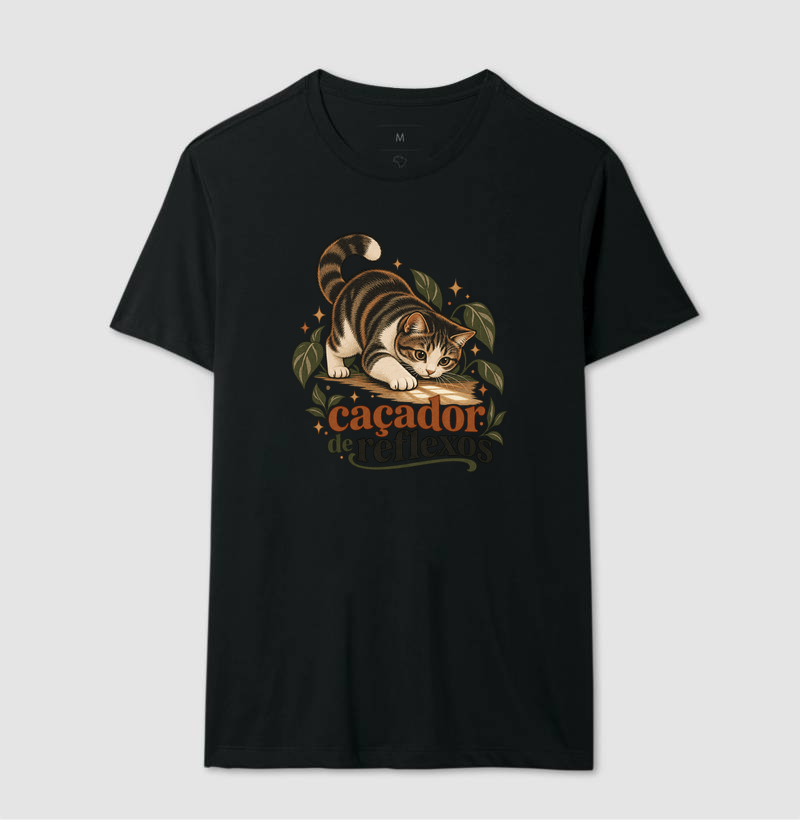Camiseta Gato Brincando "caçador de reflexos" | Pelo & Pano - Imagem 2