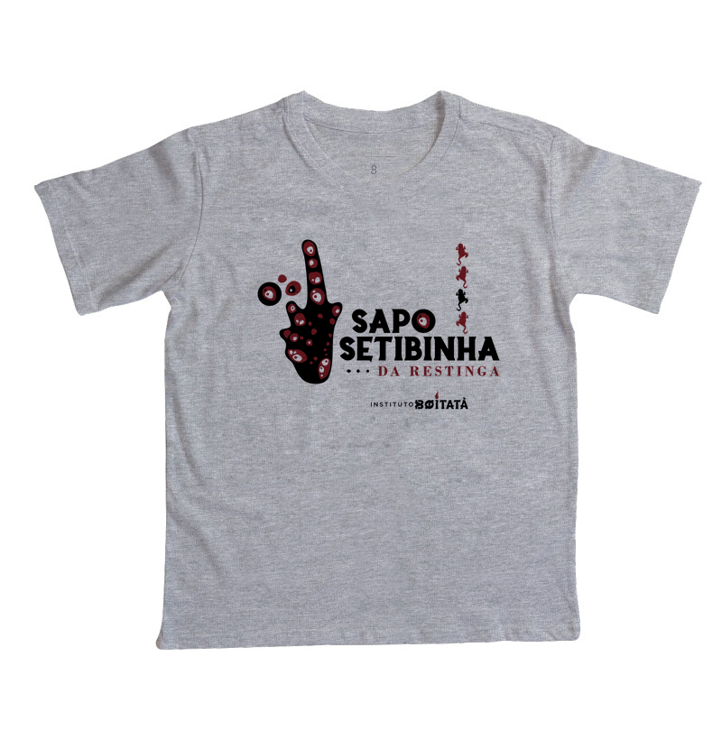 Sapo Setibinha Infantil - Logo em Preto e Vermelho - Camiseta Infantil