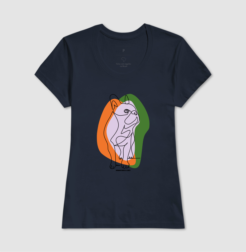 Bulldog de linhas com fundo laranja e verde - Imagem 6