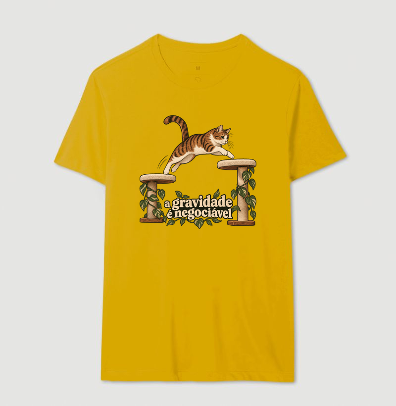 Camiseta Gato Salto "a gravidade é negociável" | Pelo & Pano - Imagem 14