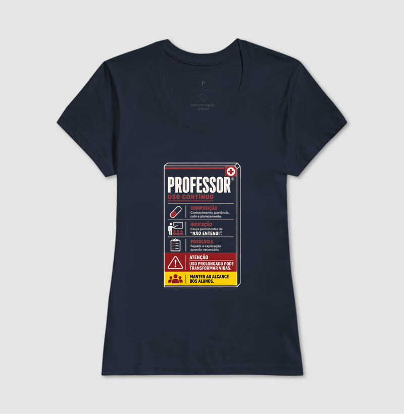 Camiseta Masculina Algodão Bula Professor Uso Contínuo - Imagem 7