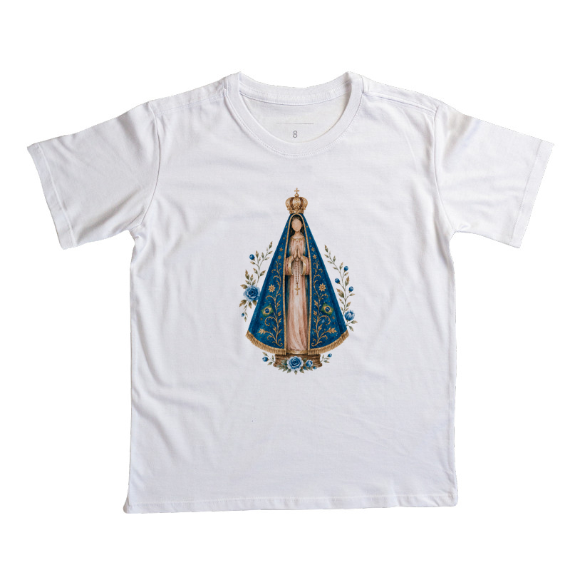 Tshirt Infantil N. Sra Aparecida Aquarela - Imagem 2
