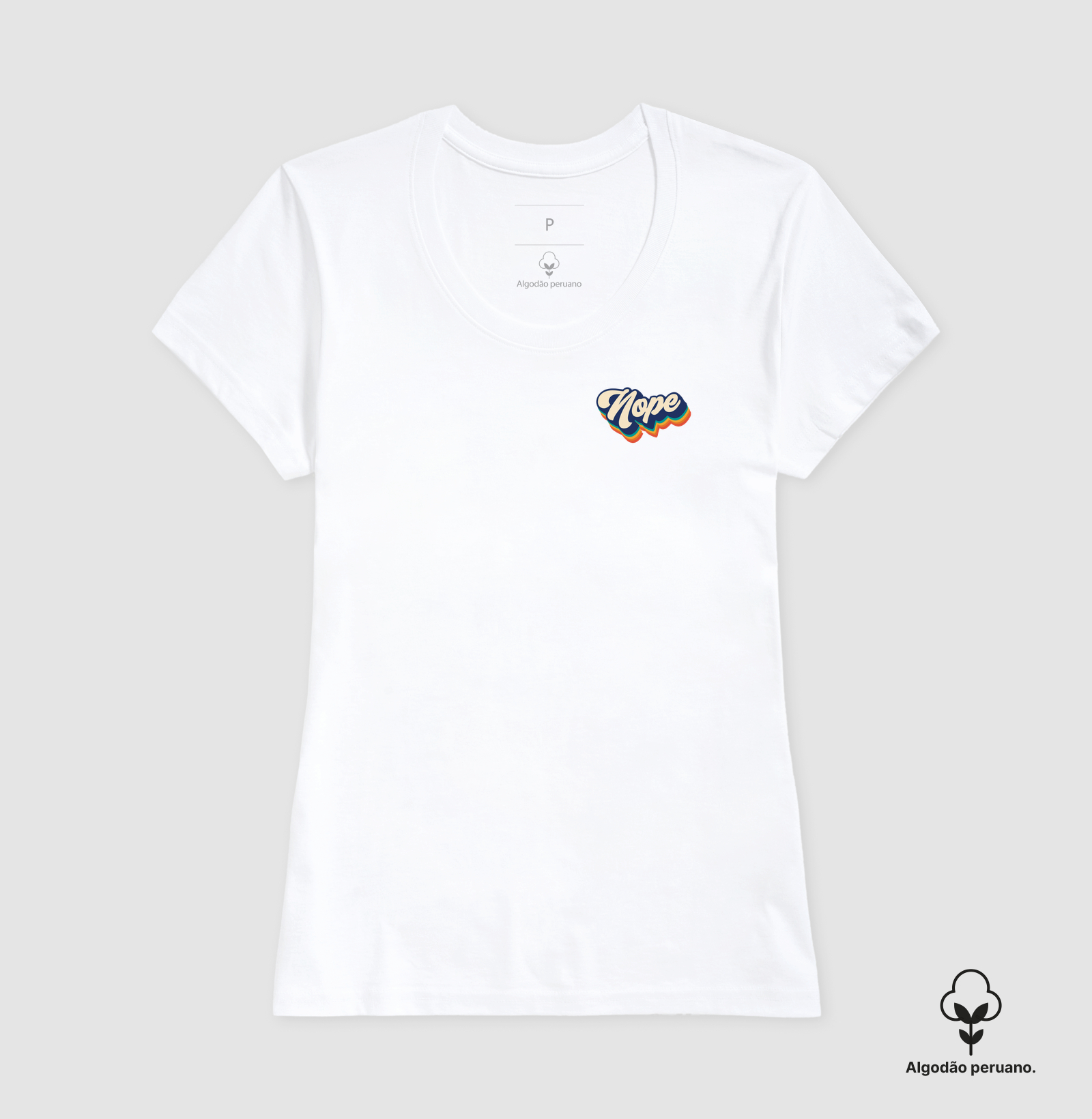 Camiseta Nope Retro Algodão Peruano - Imagem 2