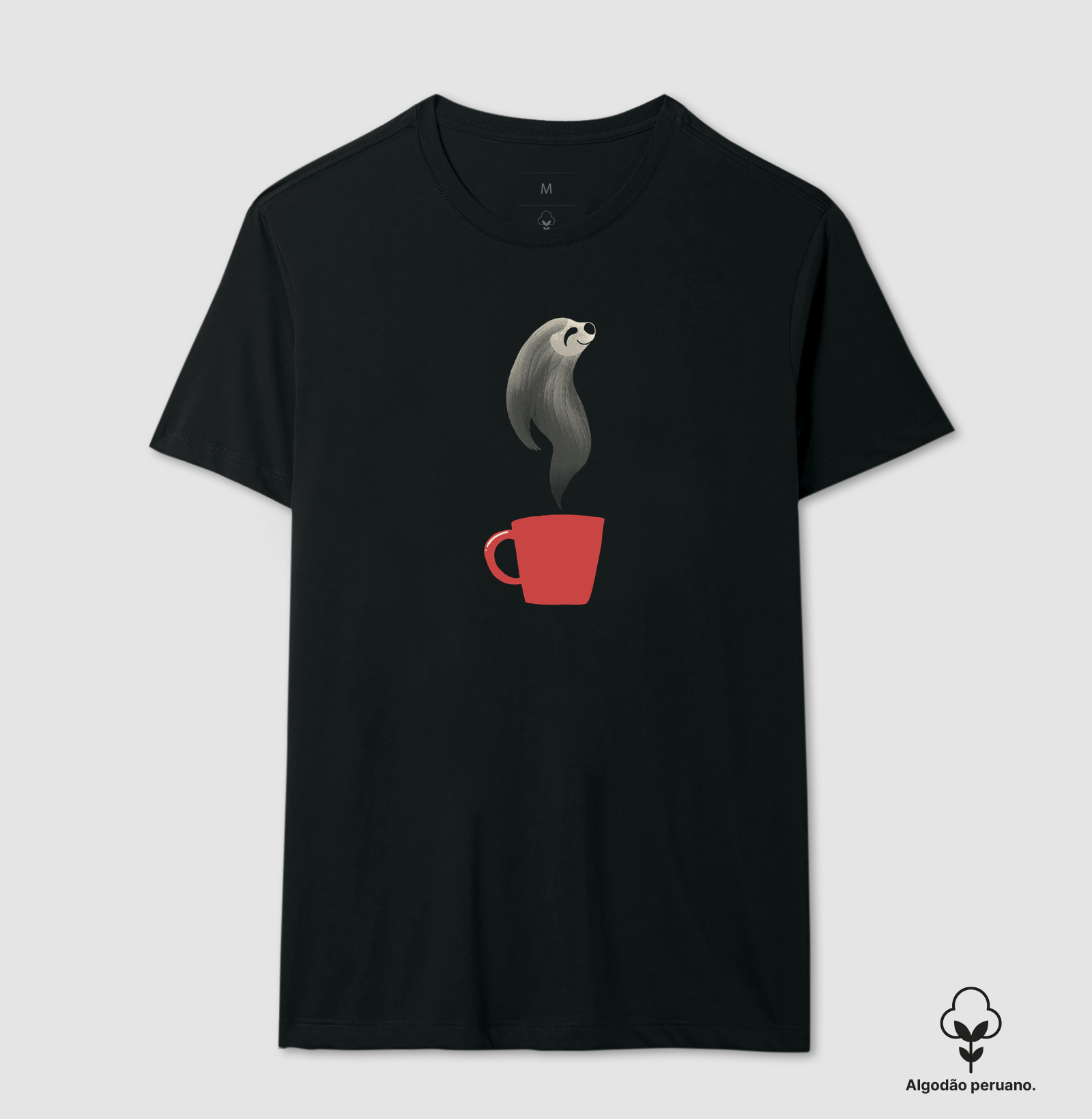 Camiseta Algodão Peruano Café Preguiça - Imagem 2