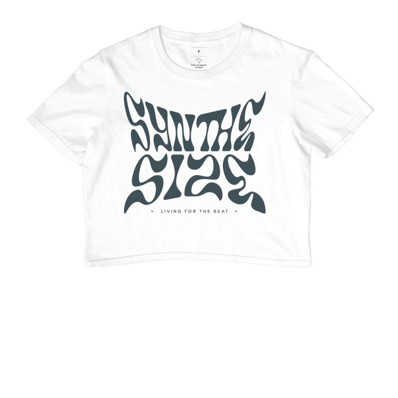 SYNTHESIZE, LIVING FOR THE BEAT. — Camiseta Cropped - Imagem 4