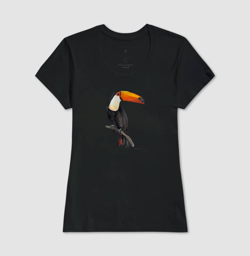 Camiseta Tucano Brasileiro em Aquarela – Arte por Taana - Imagem 3