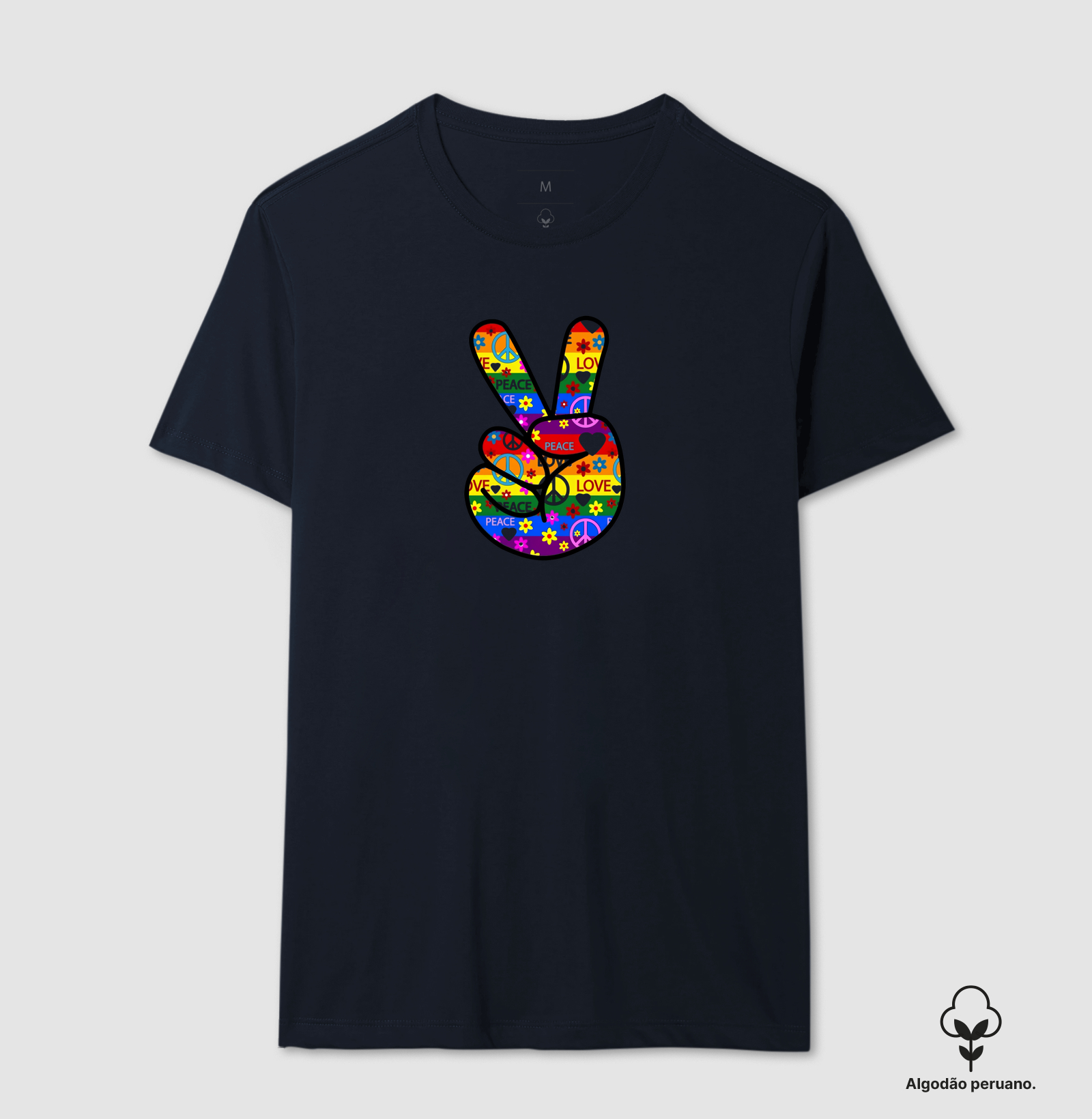 Camiseta Paz e Amor Retro - Imagem 2