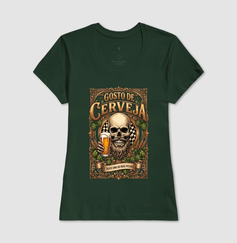 Gosto de Cerveja (e Talvez 2 Pessoas) | Camiseta Caveira Barbuda Tattoo - Imagem 9