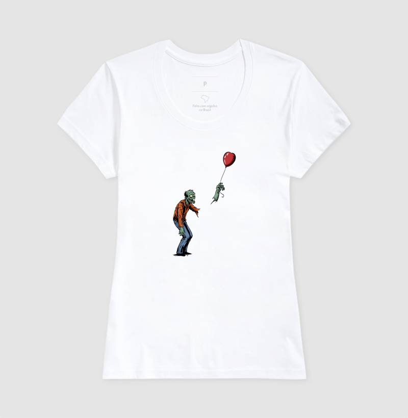 Camiseta Balão de Coração Zumbi - Imagem 5