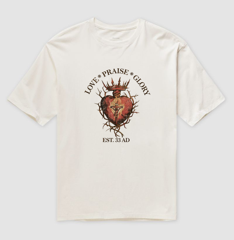 Tshirt Oversized Love, Praise, Glory - Imagem 2