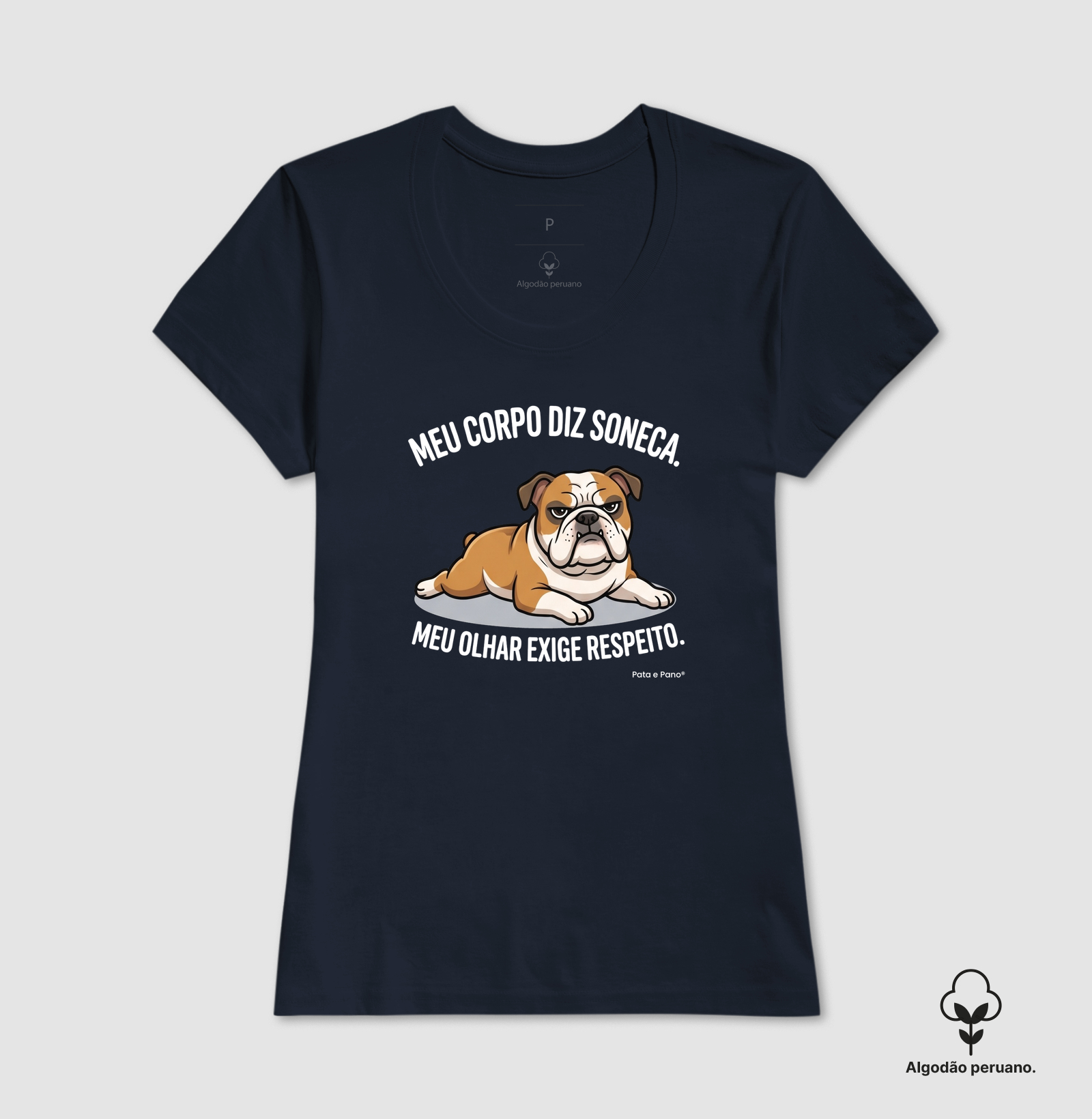 CAMISETA ALGODÃO PERUANO BULLDOGUE INGLÊS OLHAR - Imagem 6