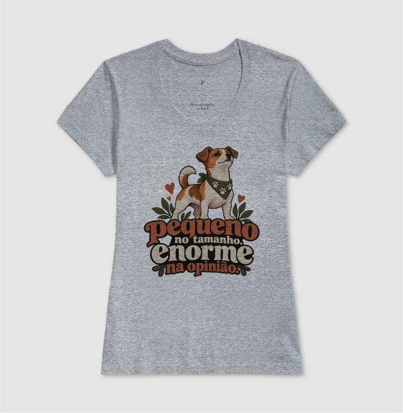 Camiseta Cachorro Pequeno "enorme na opinião" | Pelo & Pano - Imagem 9