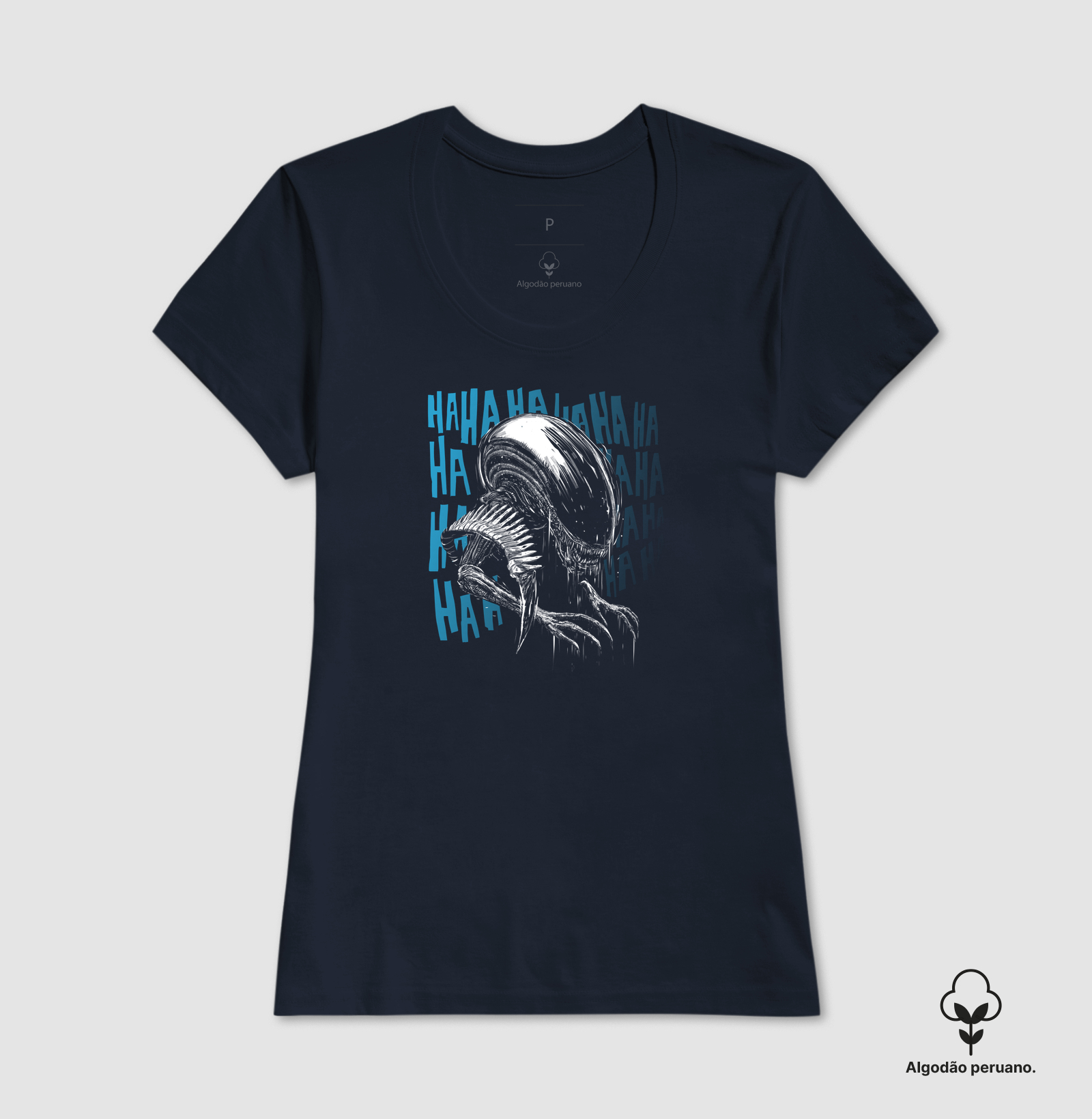 Camiseta In Space No One Can Hear You Laugh Algodão Peruano - Imagem 5