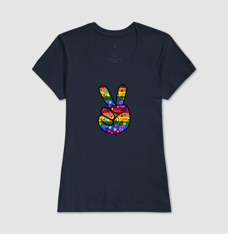 Camiseta Paz e Amor Retro - Imagem 7