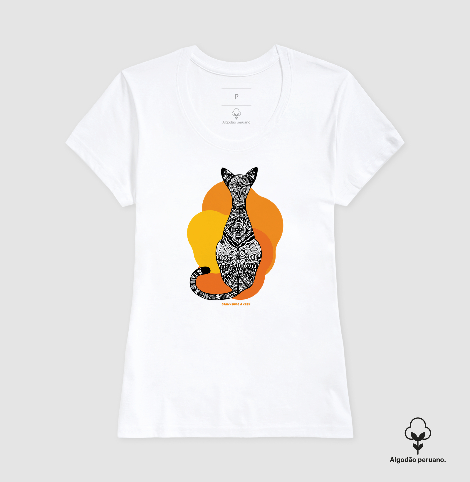 Gata de costas e fundo laranja e amarelo - Imagem 5