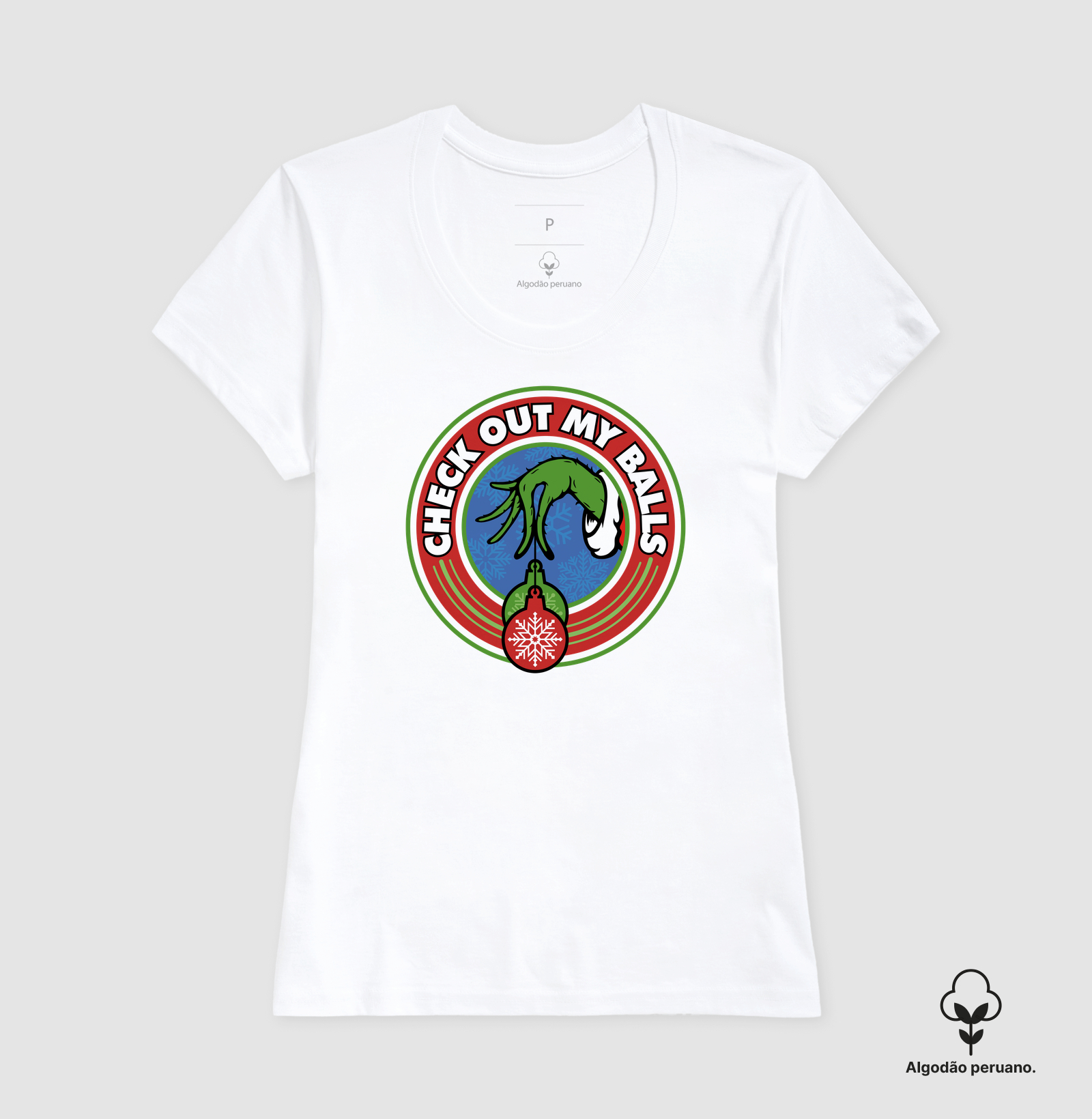 Camiseta Algodão Peruano Grinch Olha as Minhas Bolas - Imagem 5