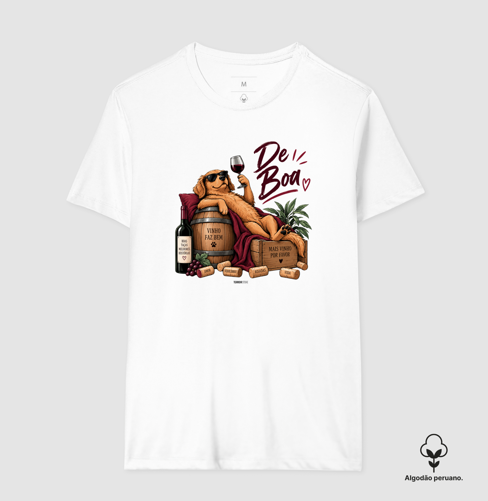 Camiseta “De Boa” Cachorro com Vinho – Lifestyle Relax - Imagem 3