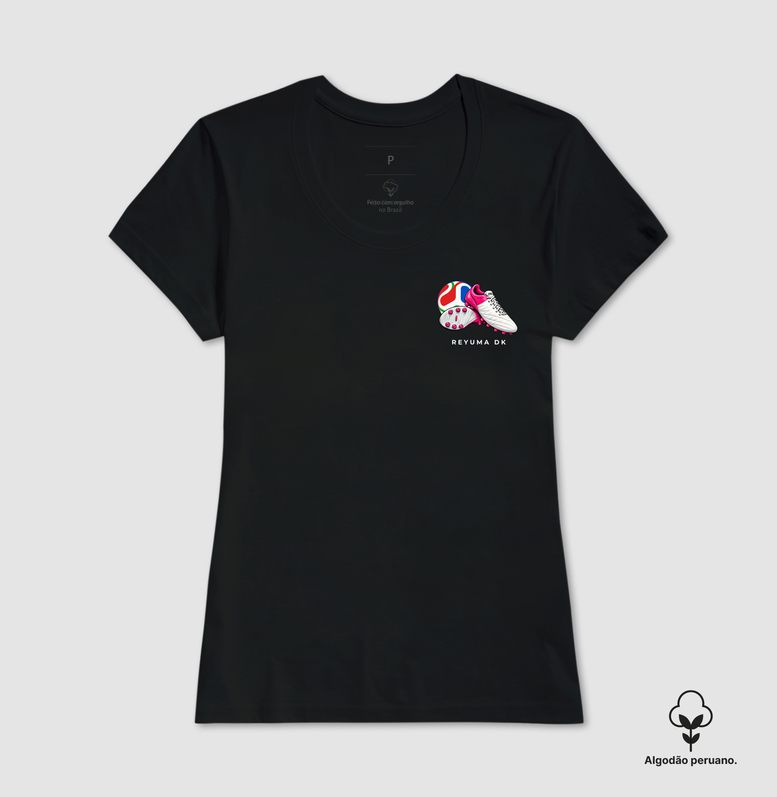 Camiseta Masculina, Feminina, Babylook e Unissex de Algodão Peruano Futebol "Pink Striker"  - Imagem 9
