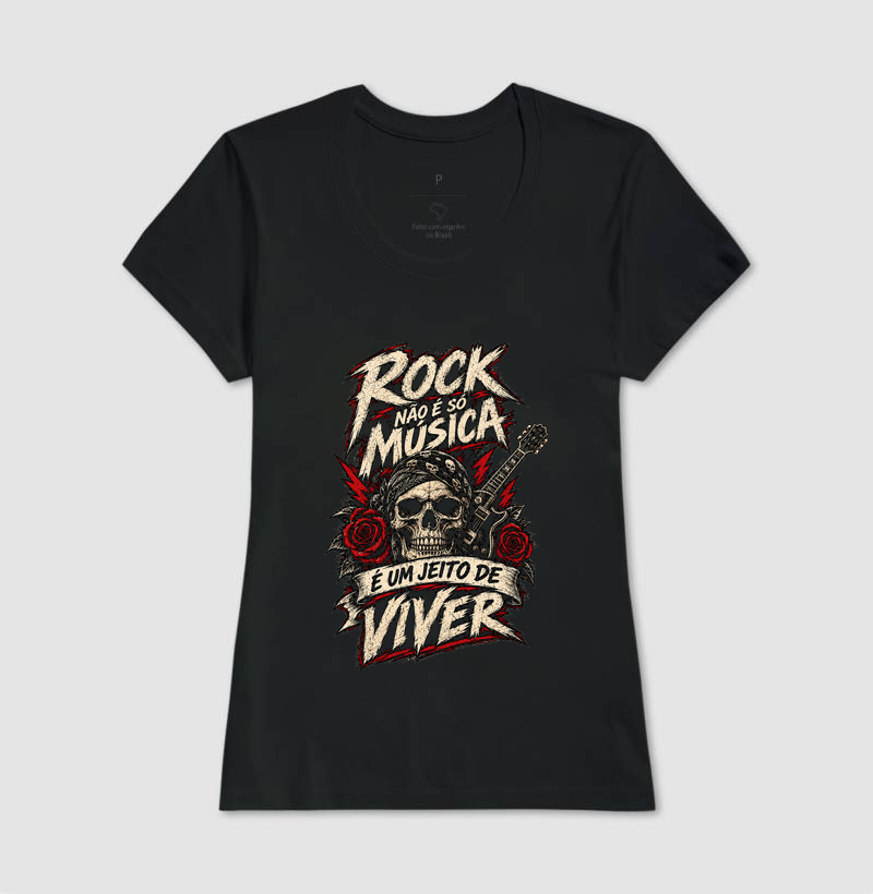 Camiseta Rock Não É Só Música – É Um Jeito de Viver | Estampa Rock Vintage - Imagem 3