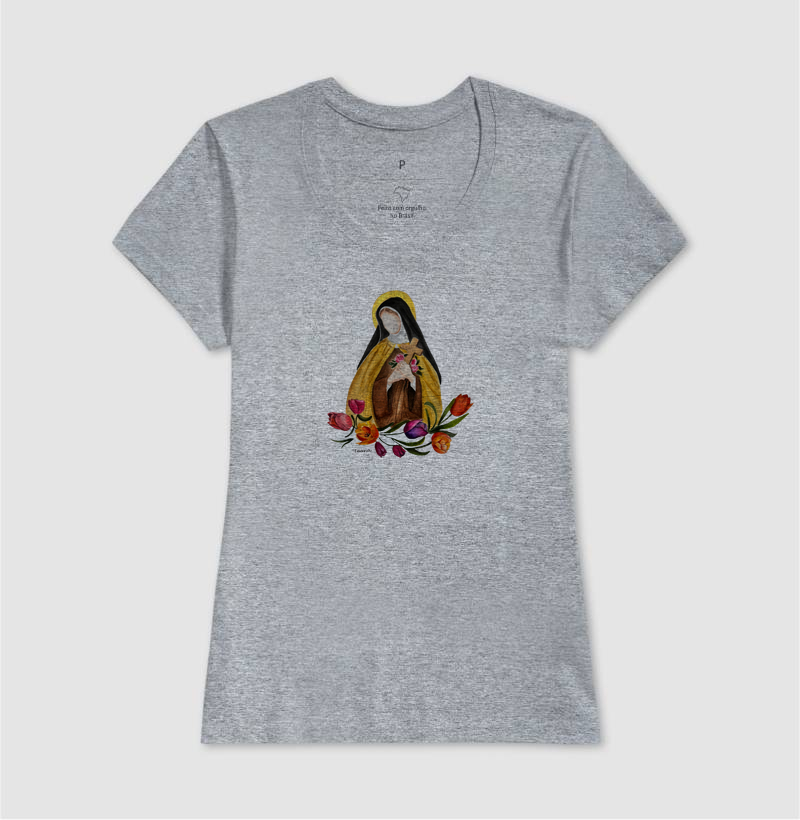Camiseta Santa Terezinha das Rosas – Arte em Aquarela Taana de Sousa Araújo - Imagem 10