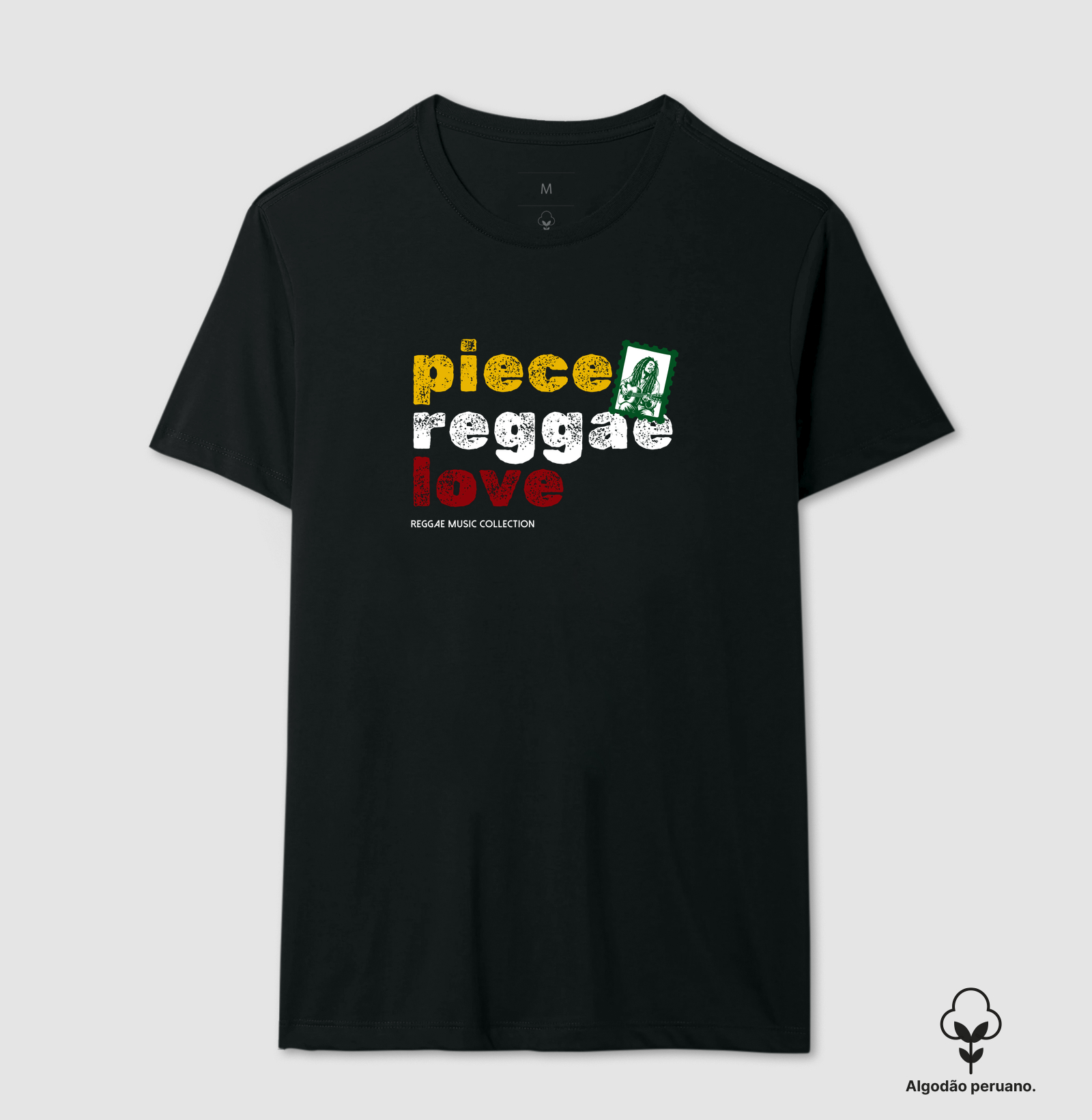 Camiseta Piece. Reggae. Love. Coleção Reggae.  Masculino e feminino. Algodão Peruano. - Imagem 4