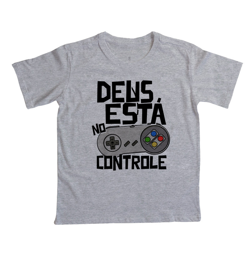 Camiseta Infantil Deus está no Controle Clássico - Imagem 4