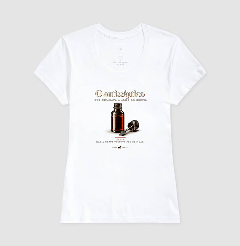 O ANTISSÉPTICO QUE SEPARAVA O CORPO DA ALMA - Modo capivara - Camiseta - Imagem 7