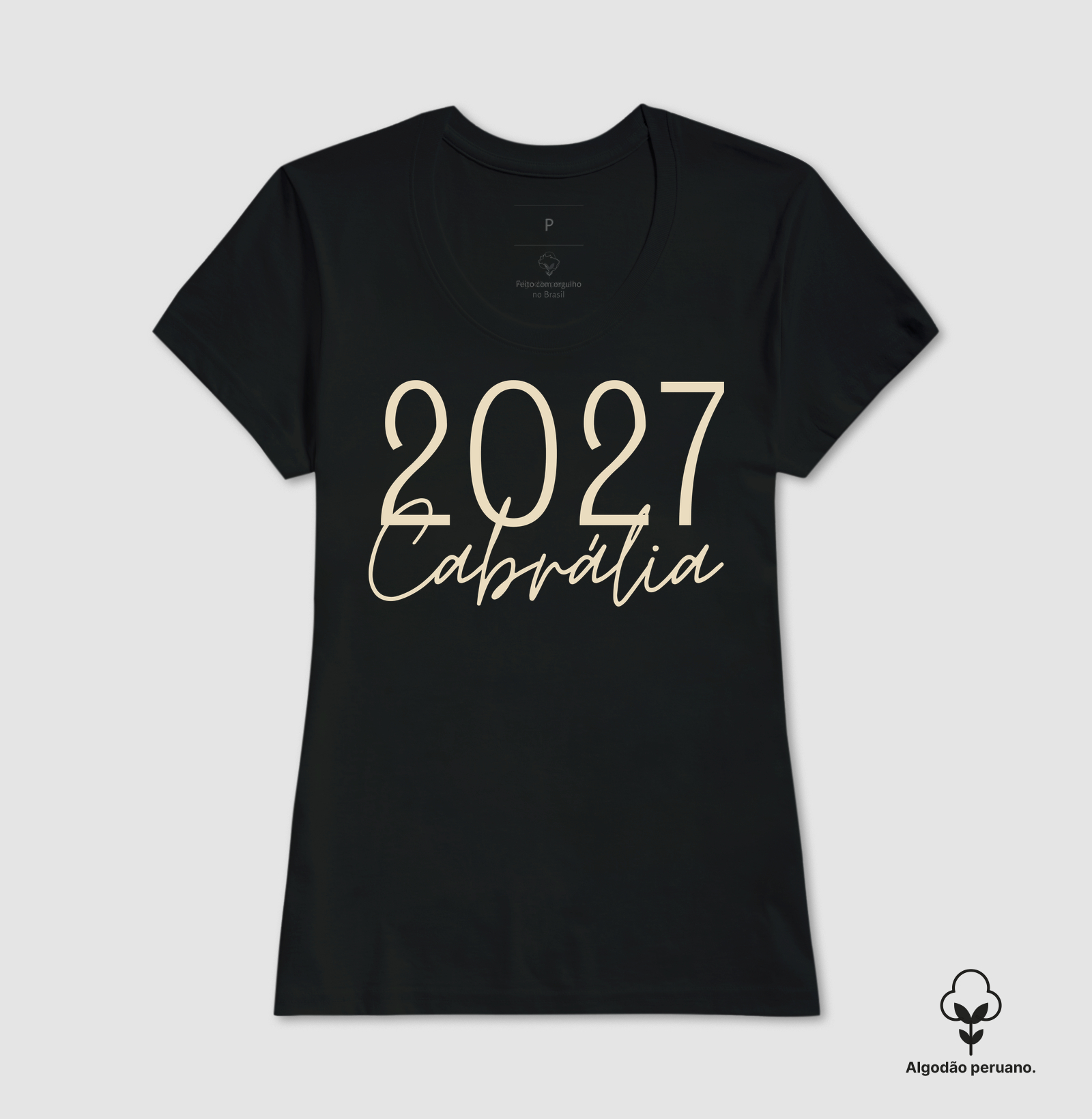 Camiseta Cabrália 2027 – Réveillon na Bahia Algodão Peruano - Imagem 2