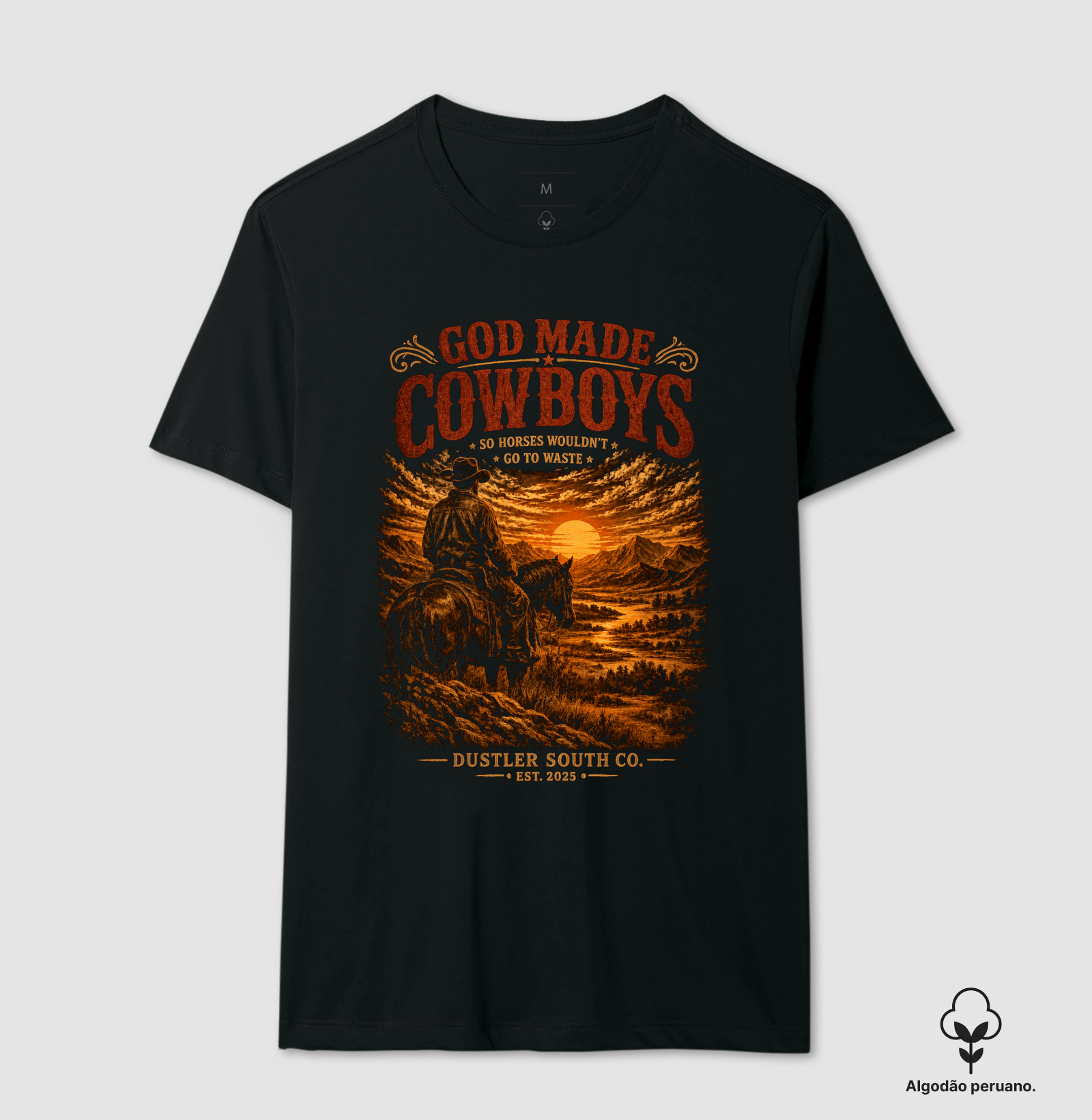 Camiseta Country Masculina God Made Cowboys Dustler South Co. - Imagem 2