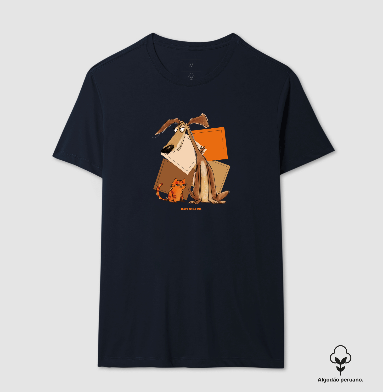 Cachorro e gato com fundo de quadrados - Imagem 5