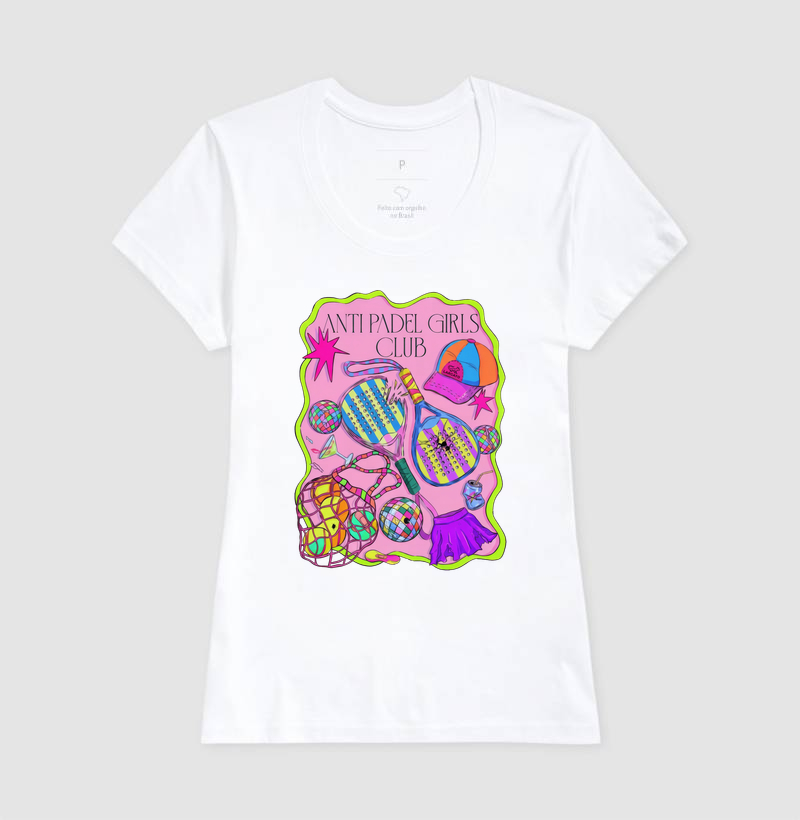 Camiseta Feminina Anti Padel Girls Club Rosa - Imagem 3