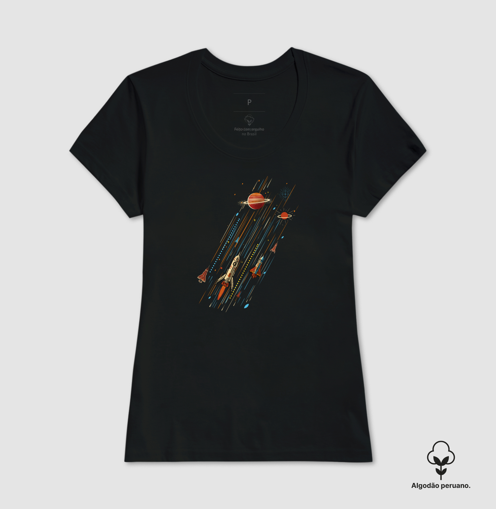 Camiseta Space Travel is Cool Algodão Peruano - Imagem 3
