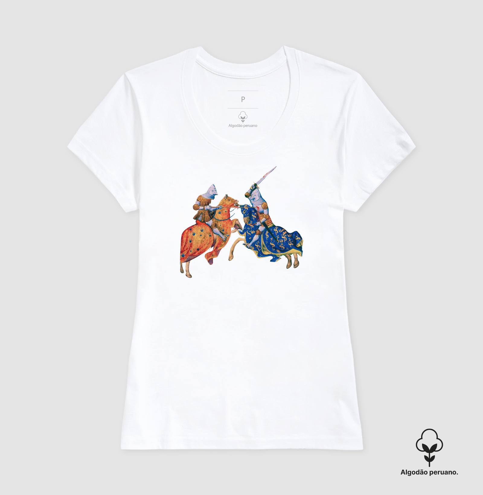 Camiseta Algodão Peruano O Encontro das Lanças – Manuscrito Histoire Romaine - Imagem 4