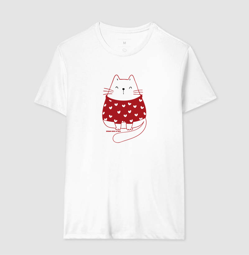 Gata branca de suéter vermelho - Imagem 5
