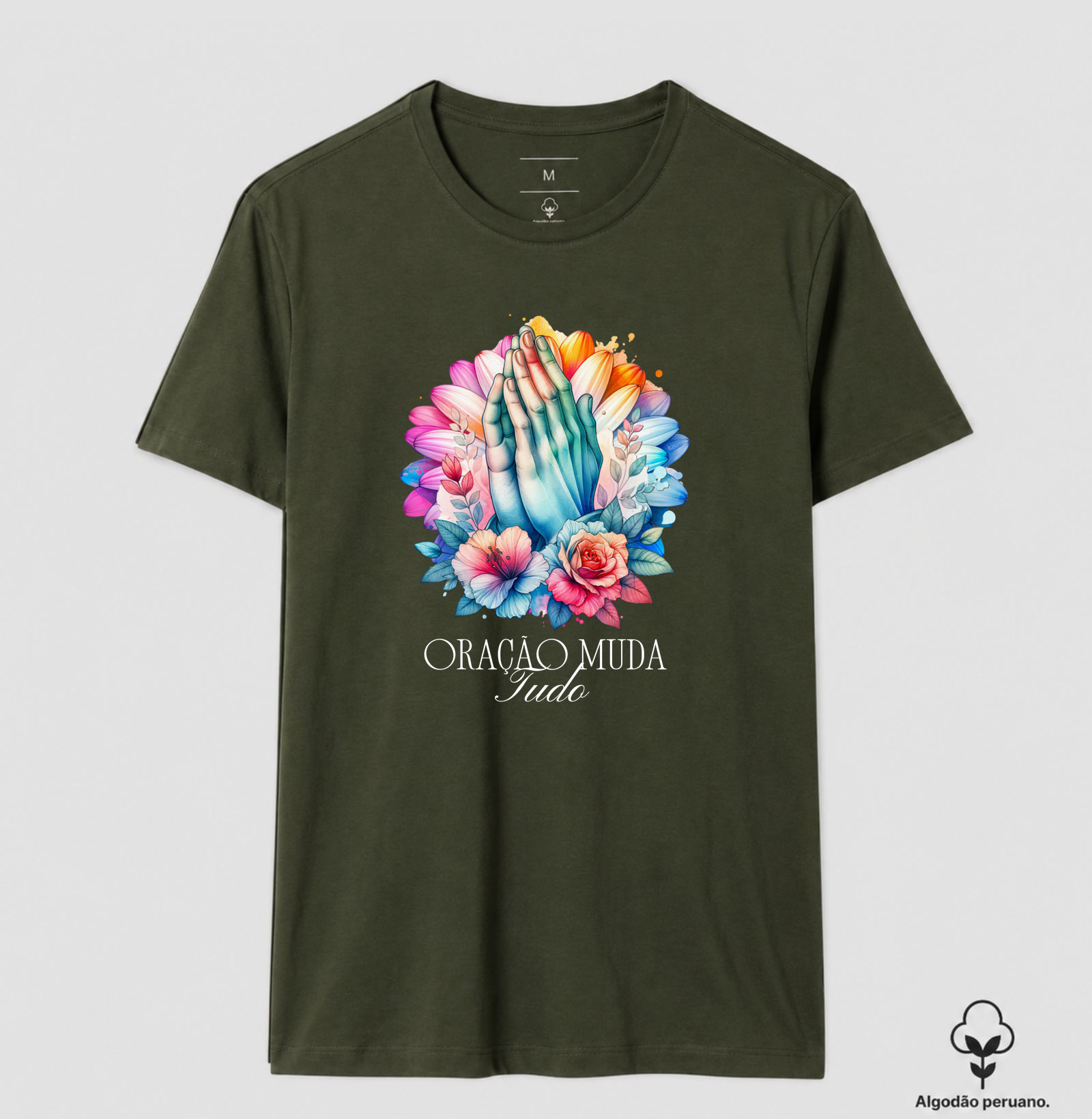 Camiseta Algodão Peruano Oração Muda Tudo - Imagem 6