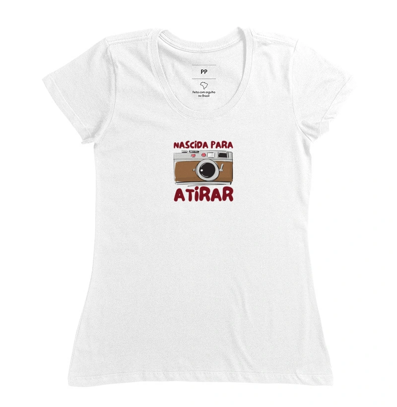 Camiseta feminina nascida para atirar - Imagem 3