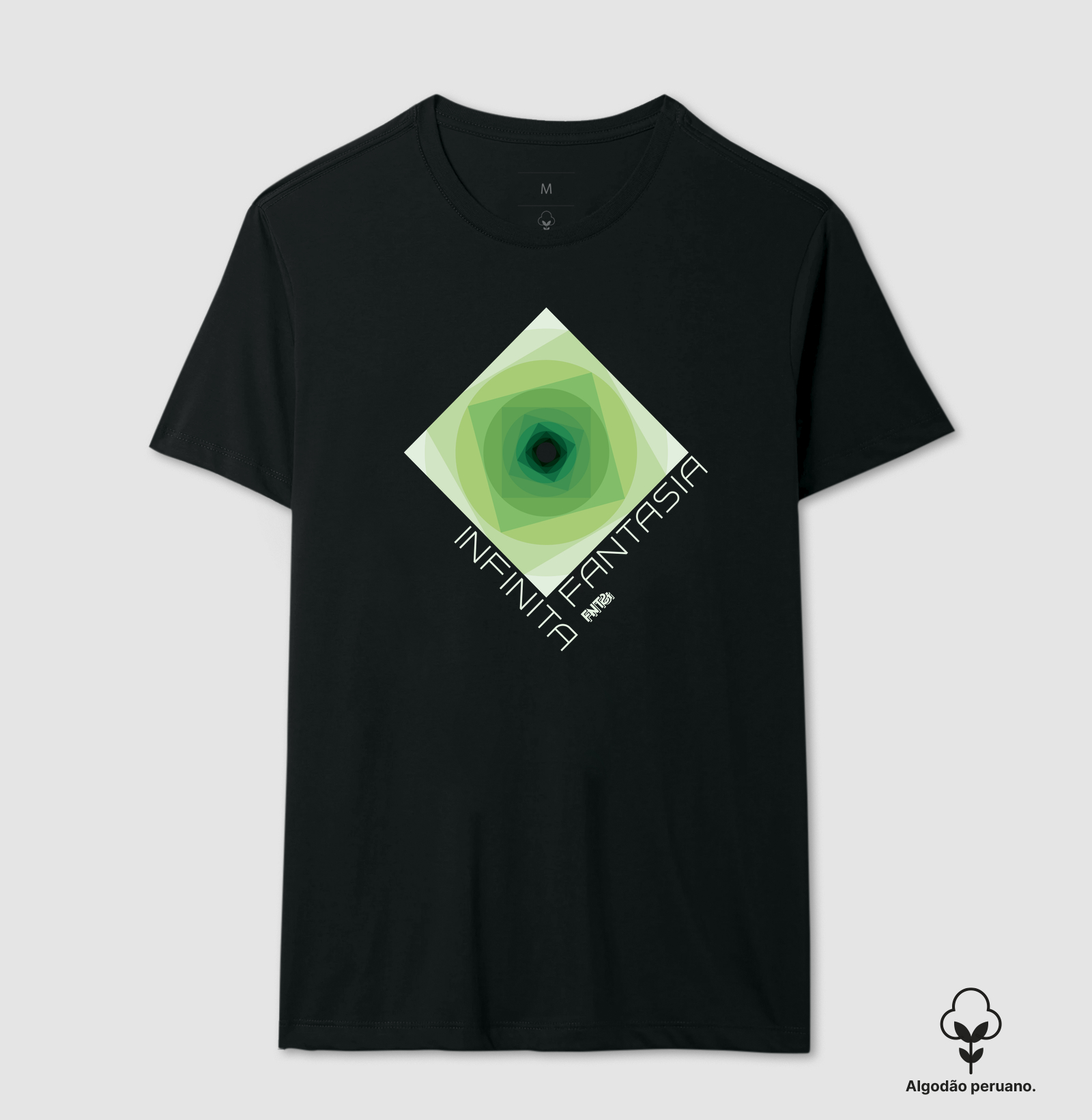 T-SHIRT "INFINITA FANTASIA" / VERDE ESTAMPA GRANDE (ALGODÃO PERUANO)