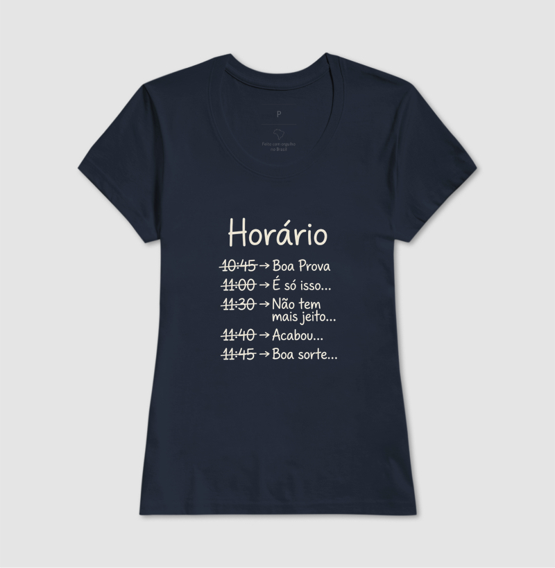 Camiseta Unissex Algodão Horário da Prova - Imagem 7