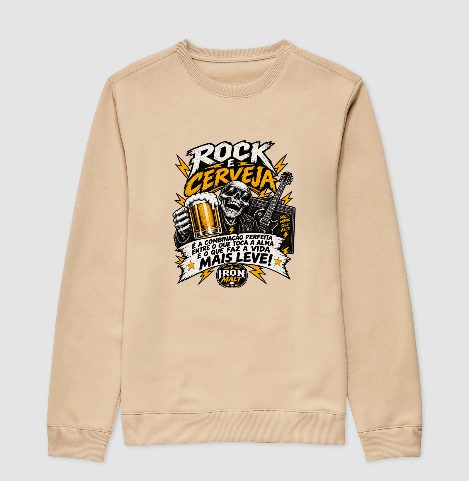 Moletom Rock e Cerveja – Estampa Rock and Roll, Música e Cerveja - Imagem 3