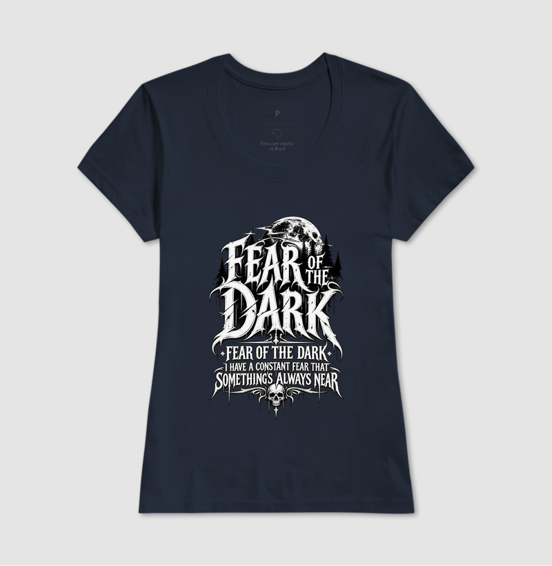 Camiseta Fear of the Dark – Estampa Gótica Heavy Metal - Imagem 5