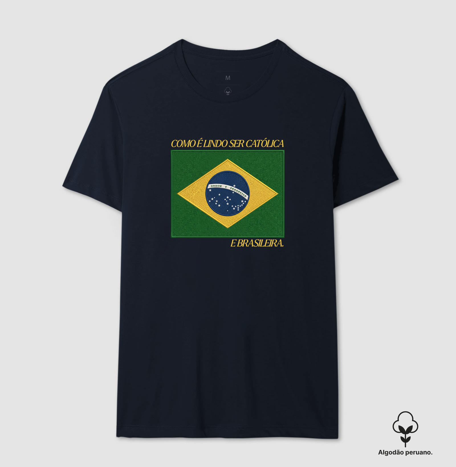 Camisa Brasil Bandeira Estilo Bordada - Imagem 3